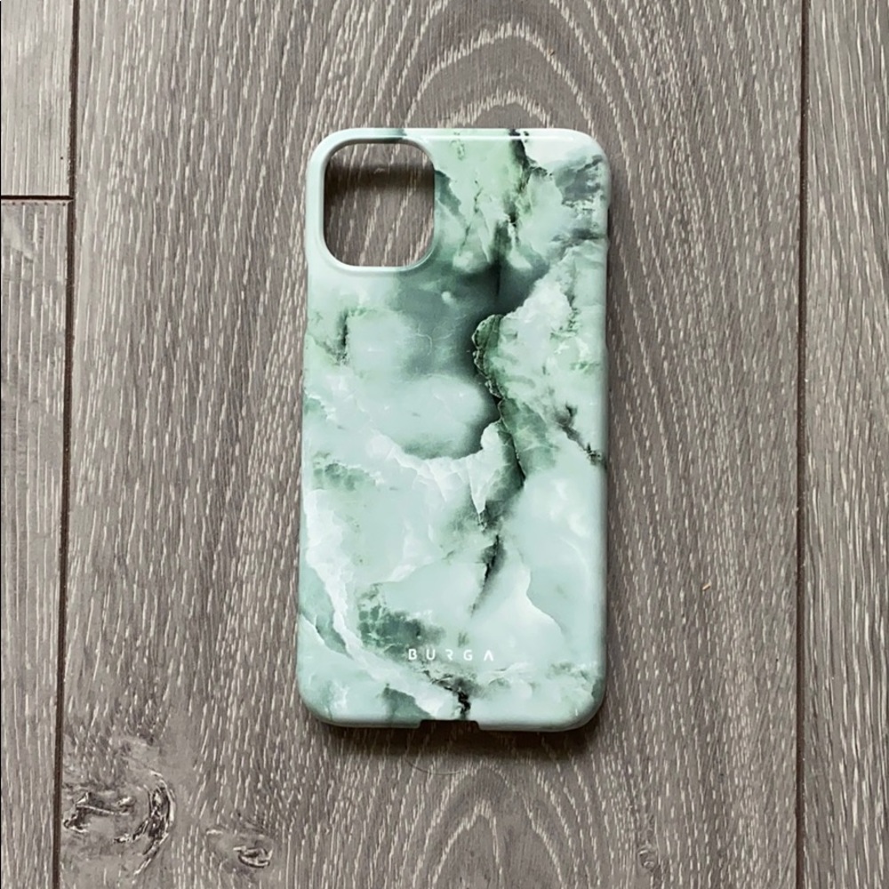 Burga green marble iPhone 11 snap case